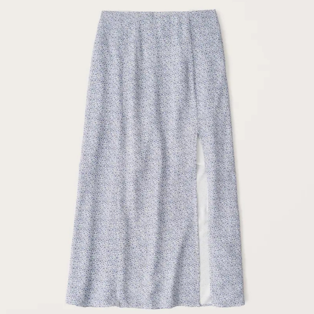 Abercrombie and Fitch blue high slit midi skirt